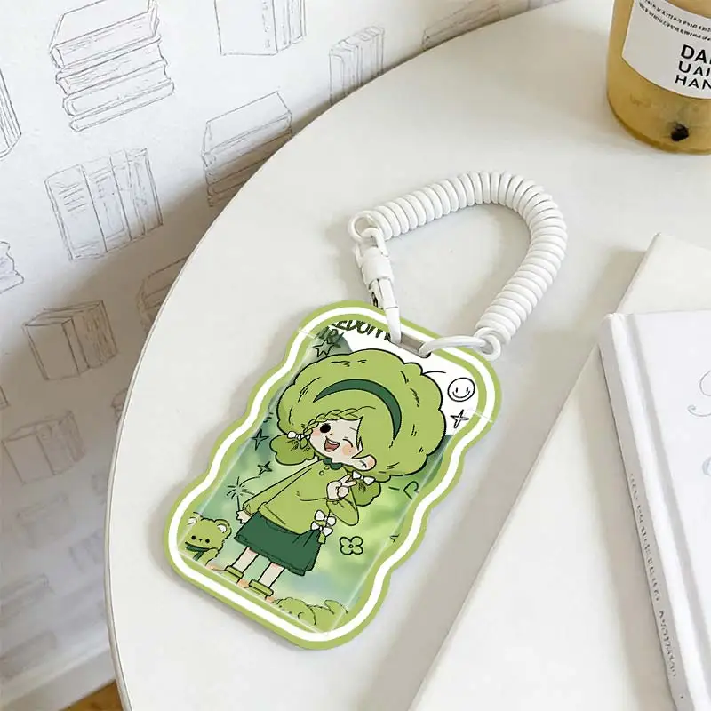 Card Protection Cover for Kpop Photocard Holder Photo Protector Stretchable Spring Cord Student Bus/Meal Card Protection Case
