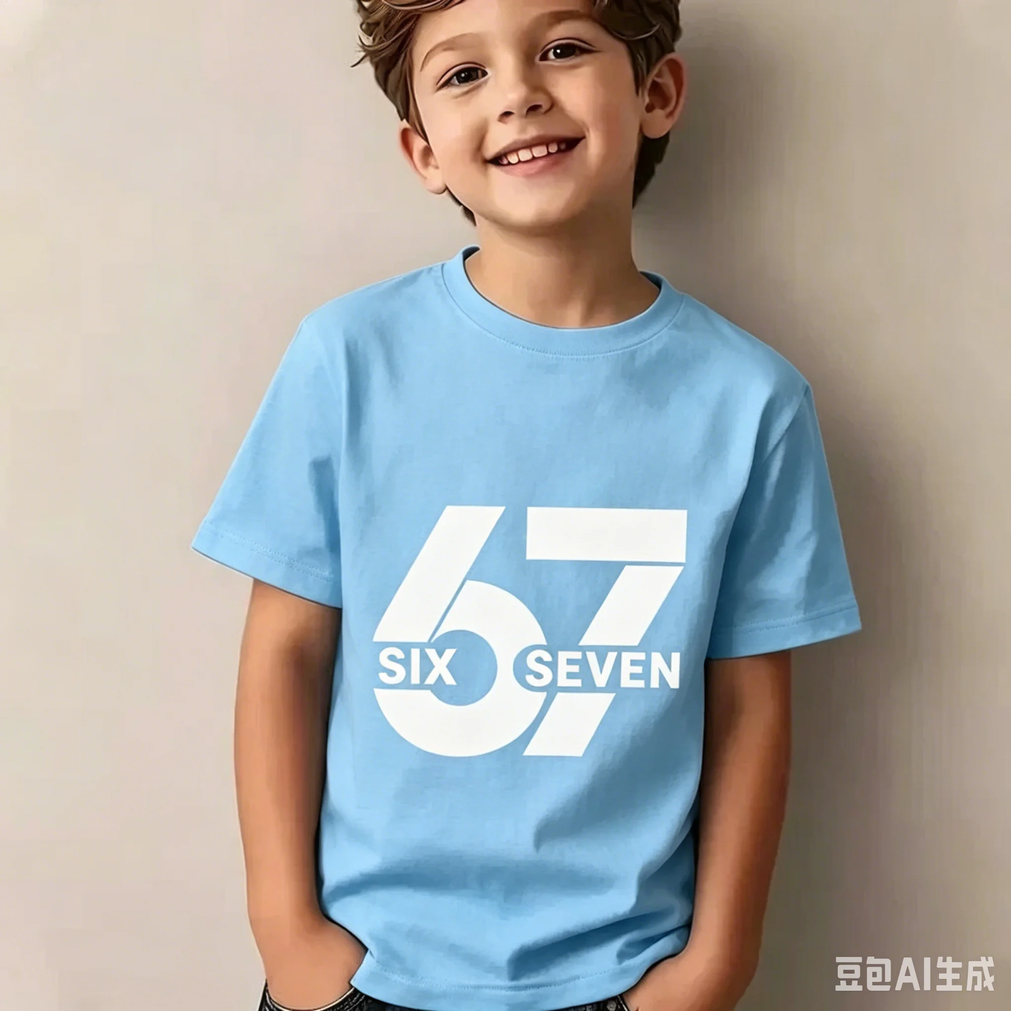 67 Pixel Cartoon-Charakter Baumwoll-T-Shirt, Jungen Mädchen Harajuku Streetwear Print Kurzarm-T-Shirt, Trendiges Lässiges Kinder-Oberteil – Detail 10