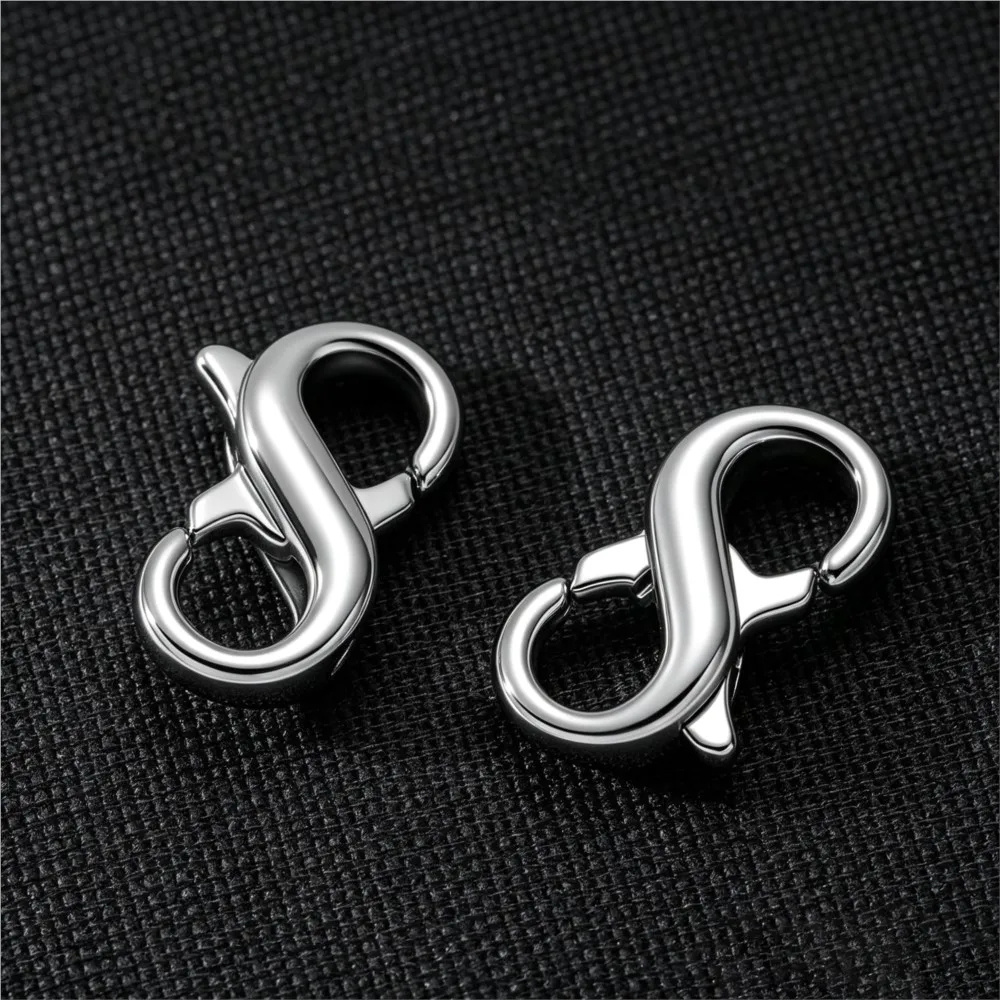 10pcs 12X6mm Figure Eight Closure Clasps Lobster Clasp For Key Ring Necklace Chain Hook DIY Accessories Jewelry Making Findings - view 3