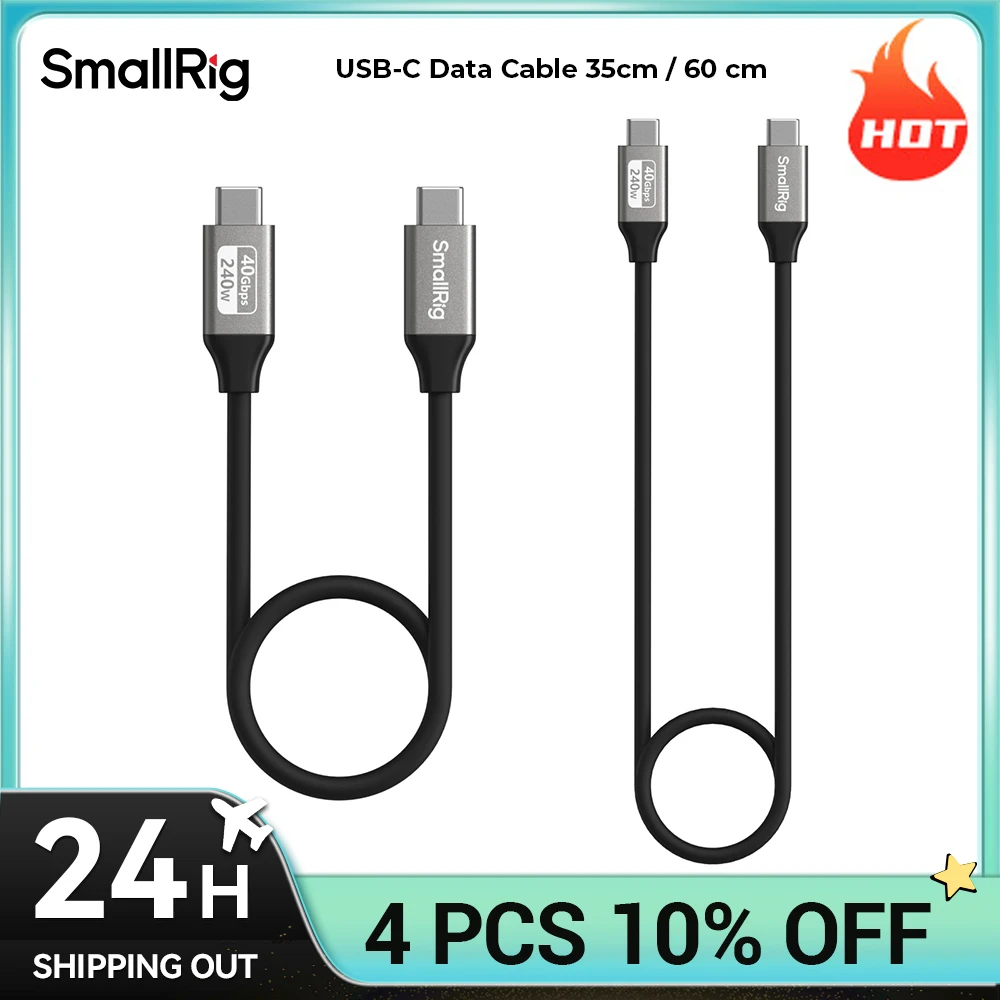

SmallRig USB-C Data Cable Straight to Straight 40Gbps 240W 8K 35cm 60cm Can Choose Silicone Cable for Cameras SmartPhones