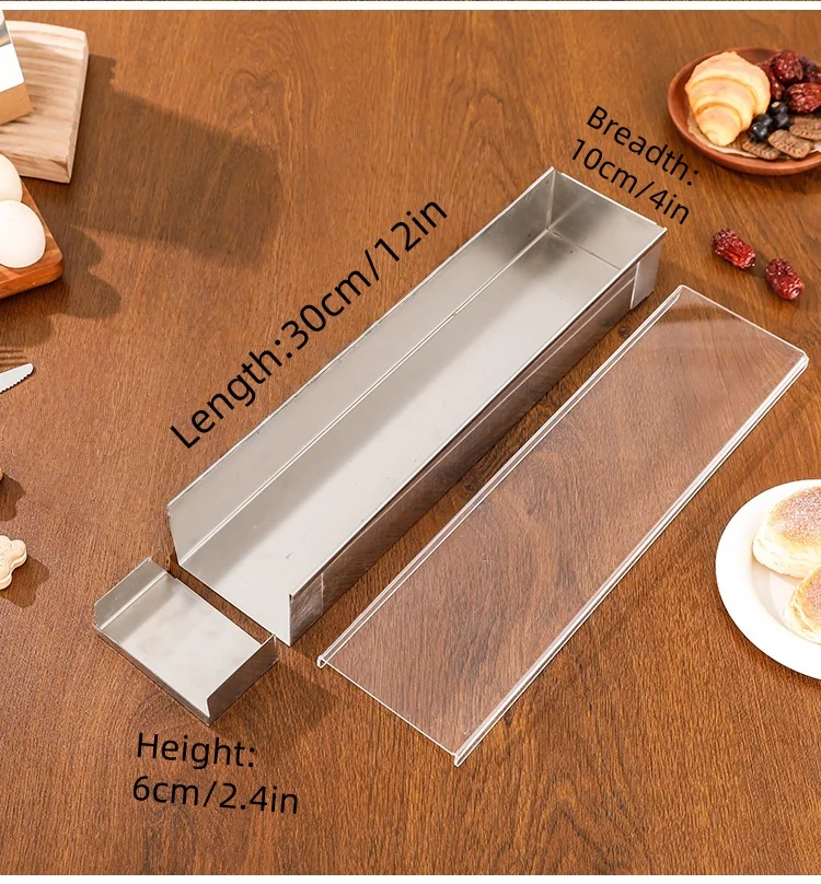 Molde de pastel de Tiramisú de acero inoxidable, molde de Mousse de pastel DIY de acero inoxidable Rectangular extraíble, herramientas profesionales para hornear Tiramisus