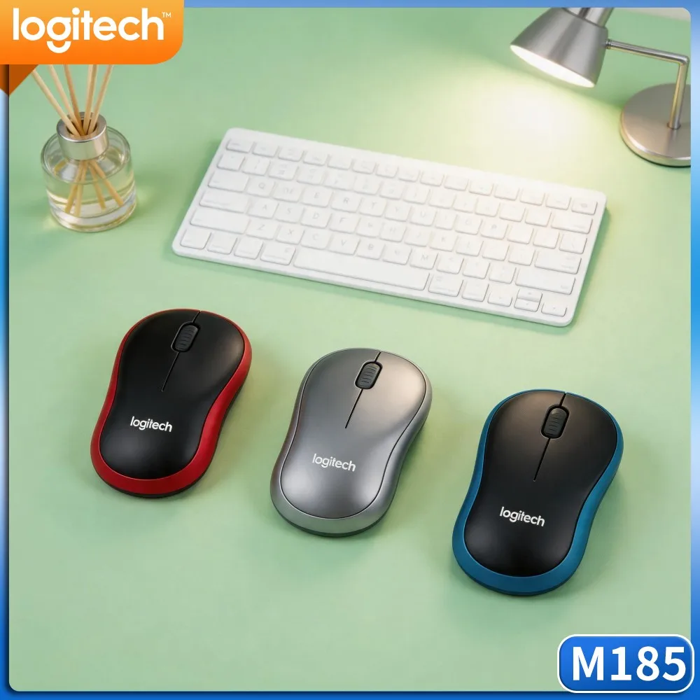 Logitech M185 Practical Wireless Mouse, 10 Meter Range, 3 Buttons, Power‑Saving Mode For Daily Office Work