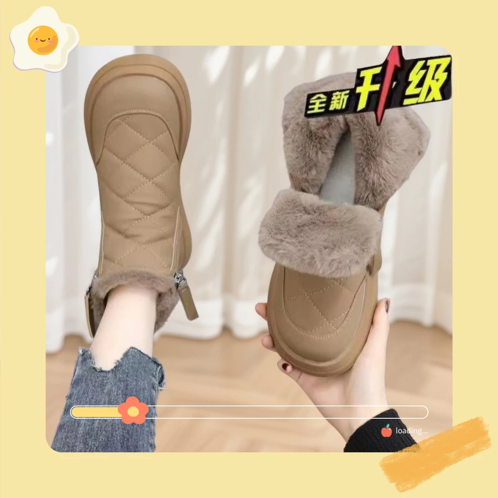 

Winter outdoor commuting two wear snow boots wear-resistant non-slip shoes fleece women's shoes thickened short plush snow boots