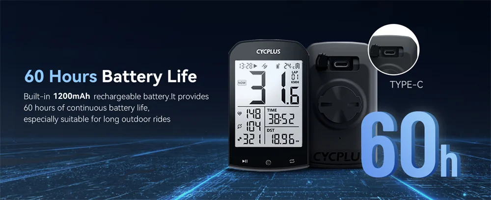 CYCPLUS M1 GPS Fahrradcomputer Trittfrequenz-Geschwindigkeitssensor Kabelloser Tachometer Kilometerzähler ANT+ BLE Fahrrad-Zubehör – Detail 3