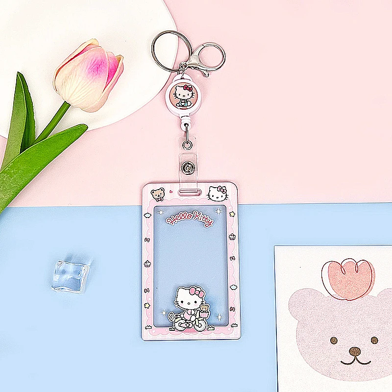 Sanrios Card Bag Cute Anime Figure Cinnamoroll Kuromi Id Bus Card Storage Case Holder Melody Pochacco Students Card Sleeve Gift