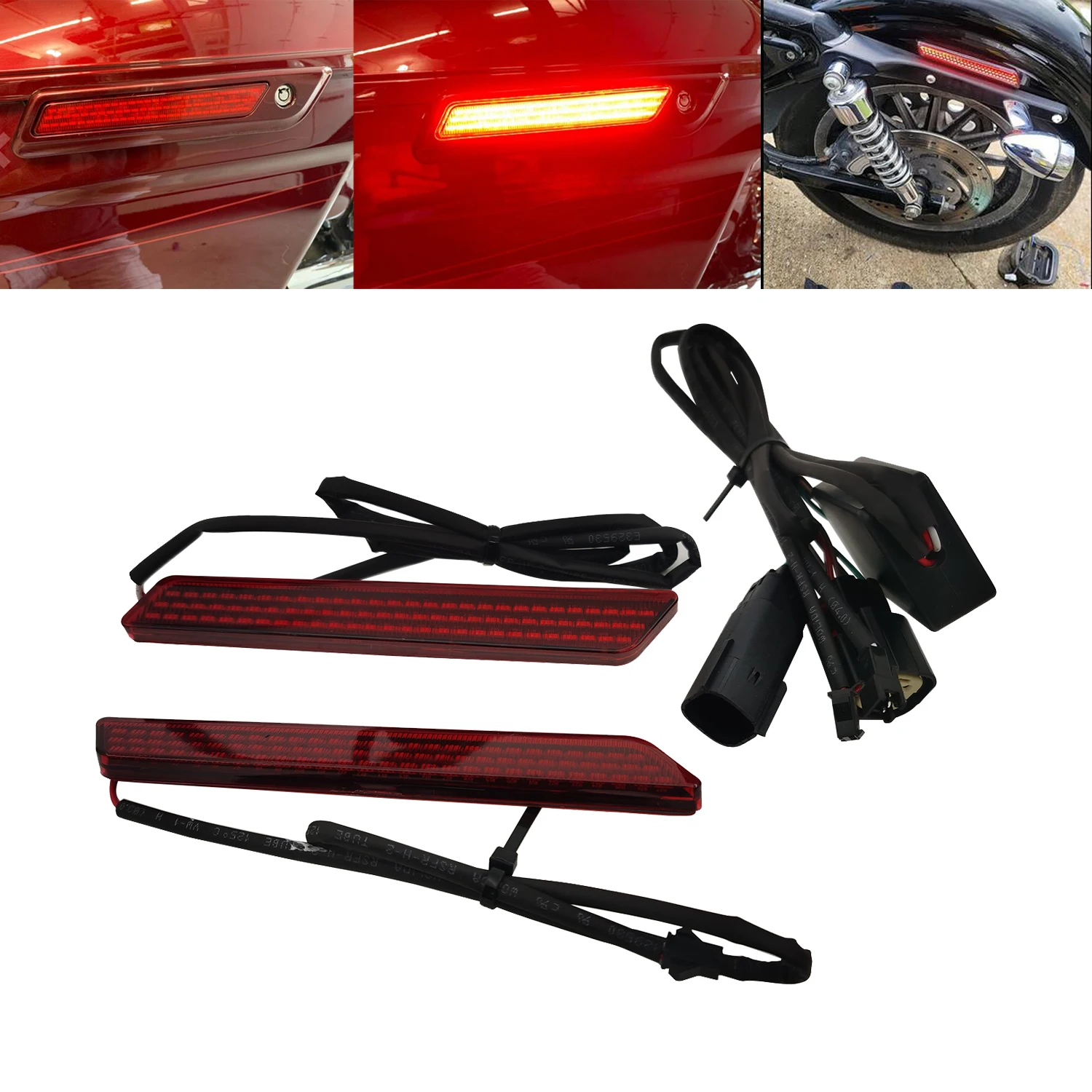 Saddlebag Latch Cover Accent LED Turn Signal Lights Fit For Harley Touring Road King Road Glide Street Electra Glide 2014-2023