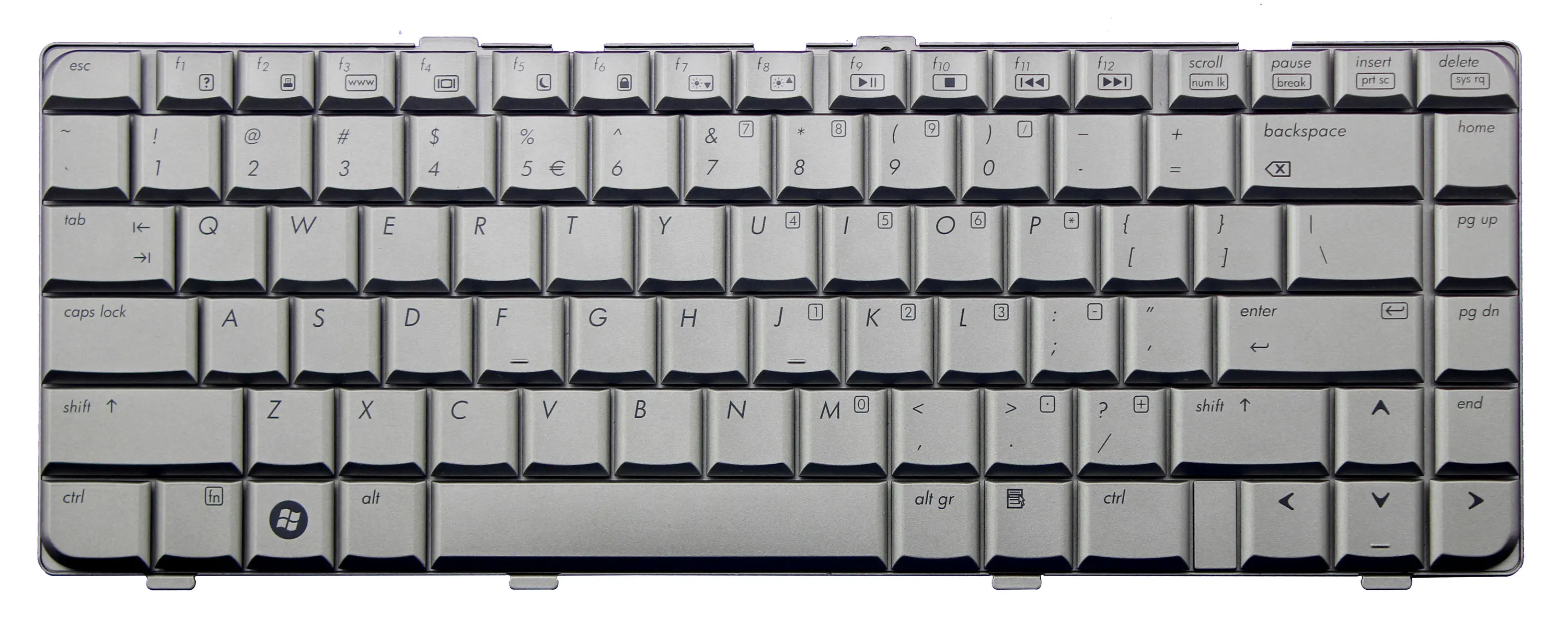 مفاتيح بديلة فضية بتصميم إنجليزي لجهاز HP Pavilion dv6000t – تقييم شامل ونصائح عملية