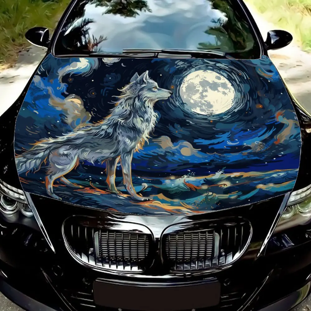 Innovative Wolf with Starry Background Sticker - Customizable Design Options, High-Quality Vinyl, Easy-to-Apply Instructions