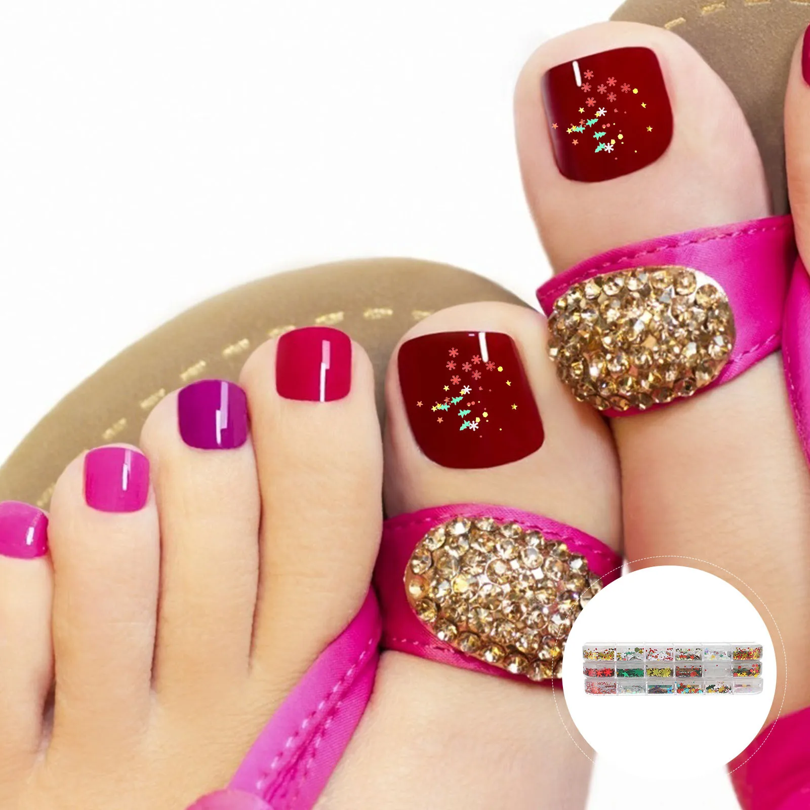 

3 Boxes Nail Art Accessories Sequins Material Snowflake Confetti Christmas Flakes Glitter