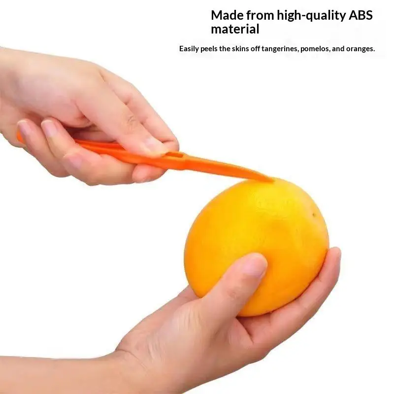 2Pcs Plastic Orange Peeler Long Handle Fruit Skin Remover Citrus Peeling Tools For Grapefruit Lemon Kiwi Mango Carrot Cucumber