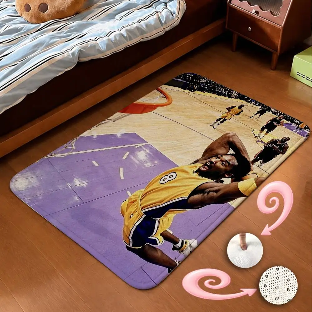 Legendary Mamba K-Kobe B-Bryant Home Decor Short Plush Floor Mat, Non-Slip & Easy to Clean for Multi Doorways