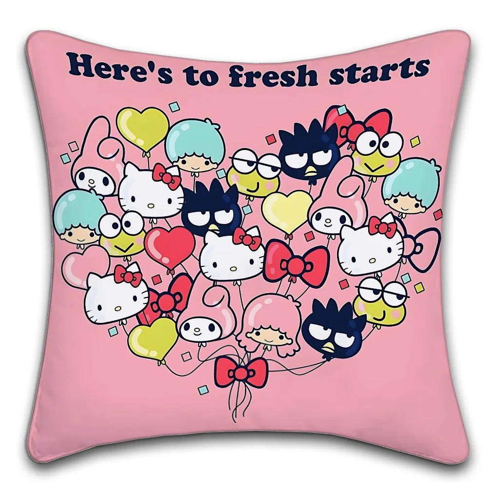 Sanrio Pillow Covers Cartoon Sofa Decorative Home Double-sided Printing Short Plush Cushion Cover Christmas gift