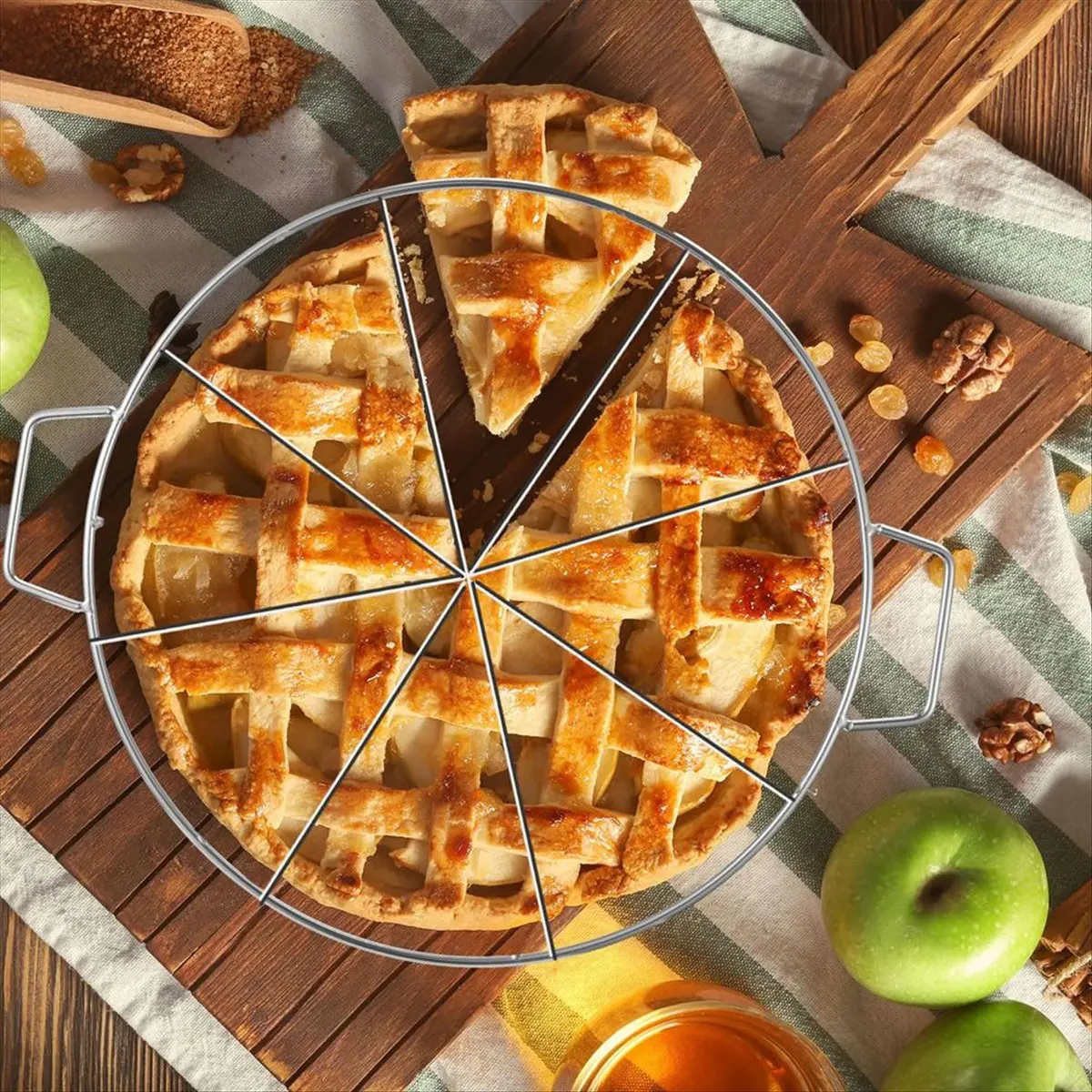 2 Pieces Pie Cutter Cake Marker Round 10.6 Inches Diameter Stainless Steel Cake Cutter for Commercial Home(8 )