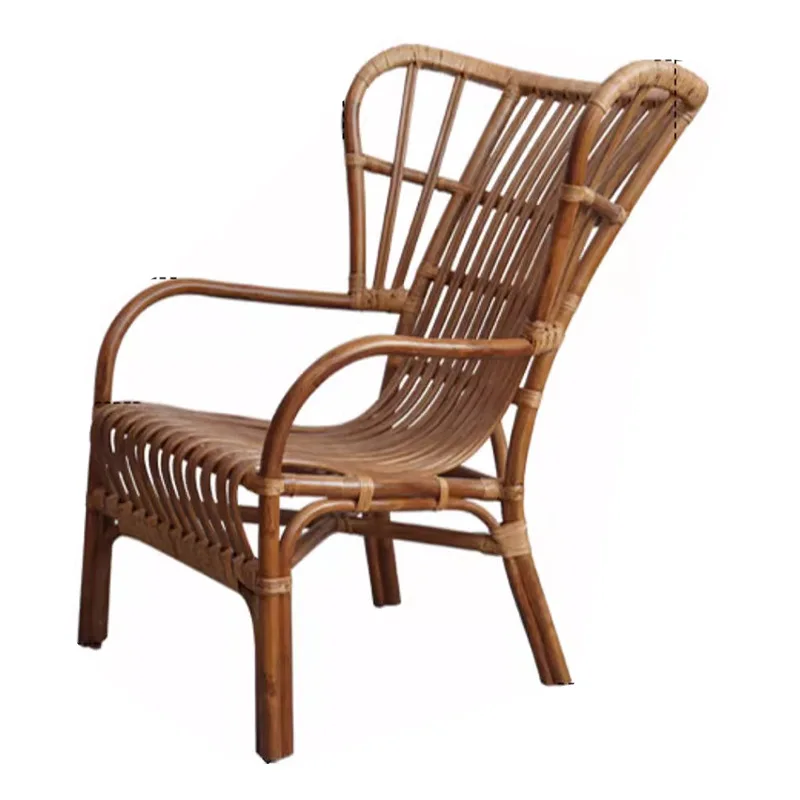 인스 라탄 싱글 소파 B&B 실내 천연 라탄 의자 리클라이너 심플 일본식 발코니 캐주얼 소파 의자