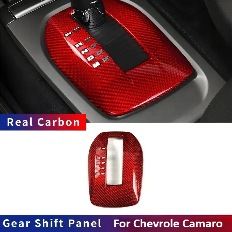 

For Chevrolet Camaro Real Dry Carbon Fiber 2010-2023 Interior Gear Shift Panel Cover Trim Chevrolet Stickers Manual Modification
