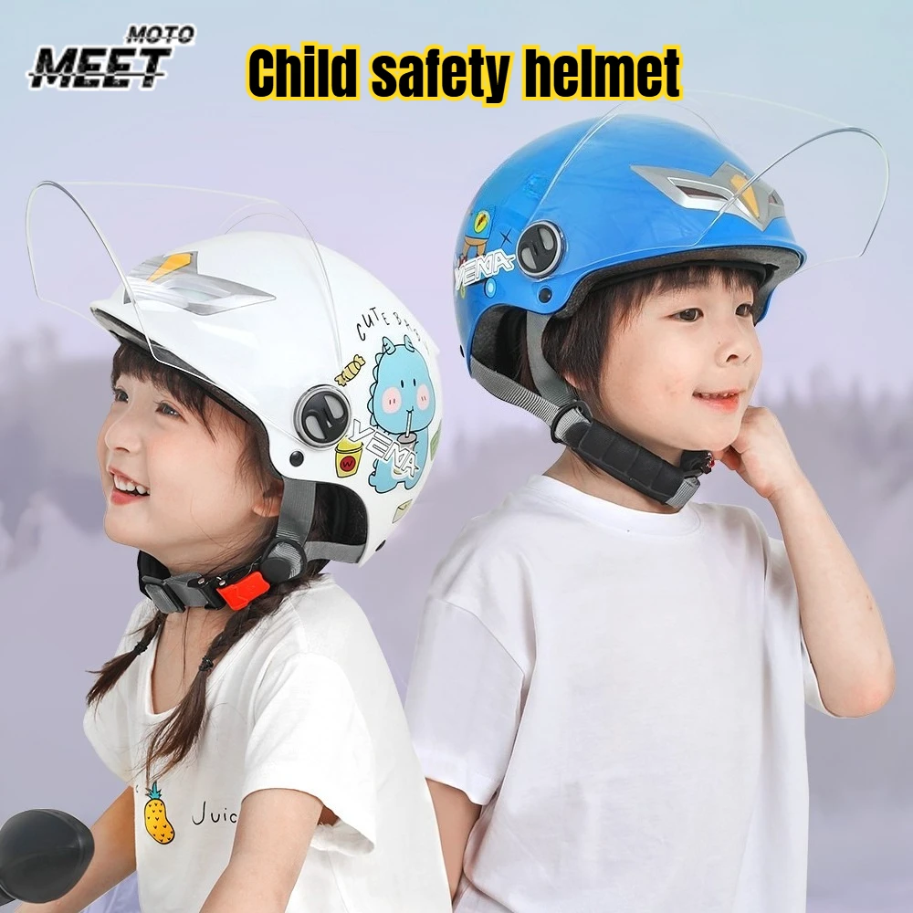 Children Cartoon Cute 4 Season Motorcycle Helmets Open Face Electric Car Bike Child Helmet Capacete De Motocicleta