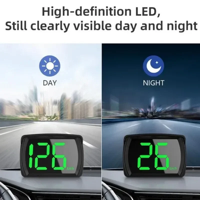 Tampilan HUD Digital Mobil, Speedometer 2.8 "KM/H ,MP/H dengan Chipset GPS untuk Kendaraan Truk Sepeda Motor Mobil