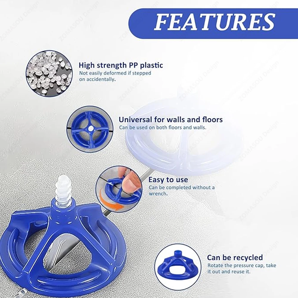 800-50 قطعة نظام تسوية بلاط السيراميك المهنية مقاطع الفواصل الحلزونية إسفين لوضع البلاط أدوات بناء أرضية الحائط #3