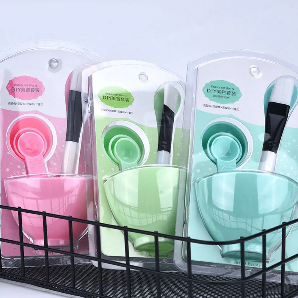 

2 Sets Facial Mask Bowl Kit DIY Facial Skin Care Tools Including Mixing Bowl Stick Gauge Mask Granules Beauty