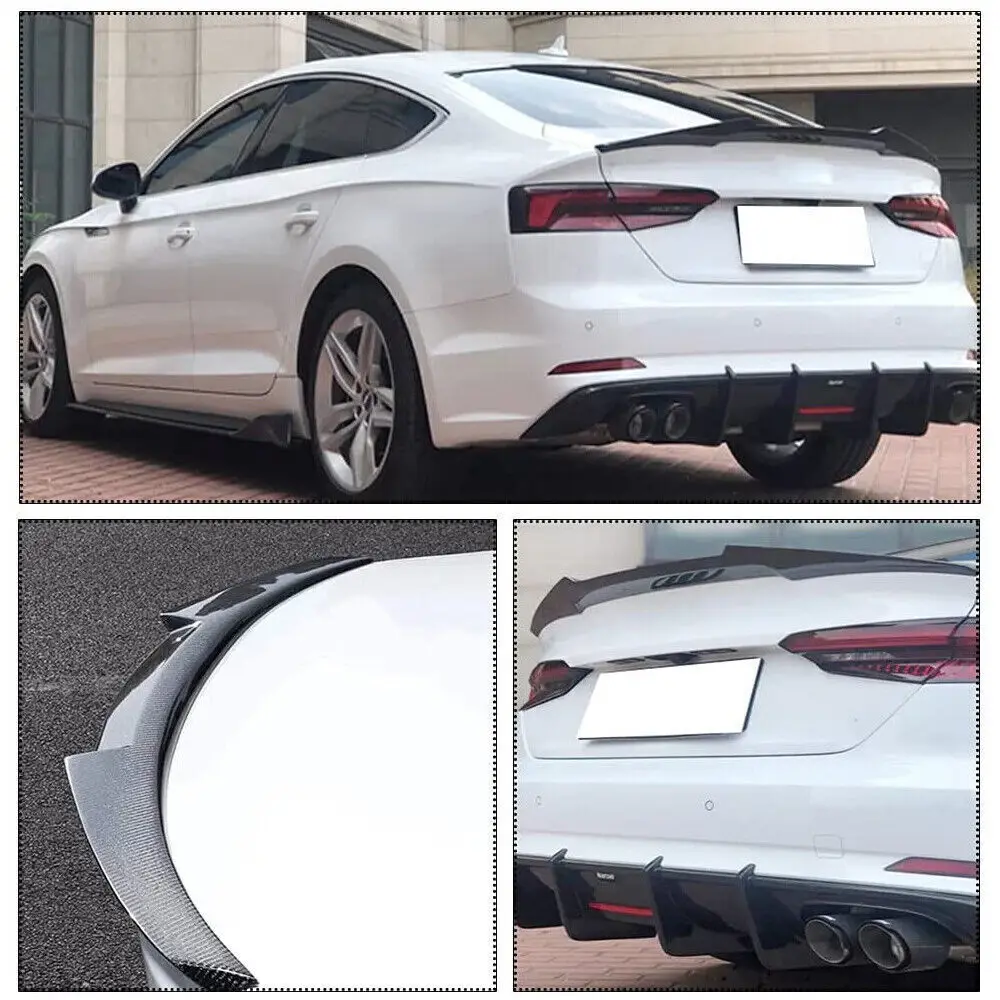 FOR Audi B9 A5 S5 RS5 4-Door  2017-2024 Rear Trunk Spoiler Wing Trunk Top Wing Tail Lip Spoiler Diffuser Auto Parts