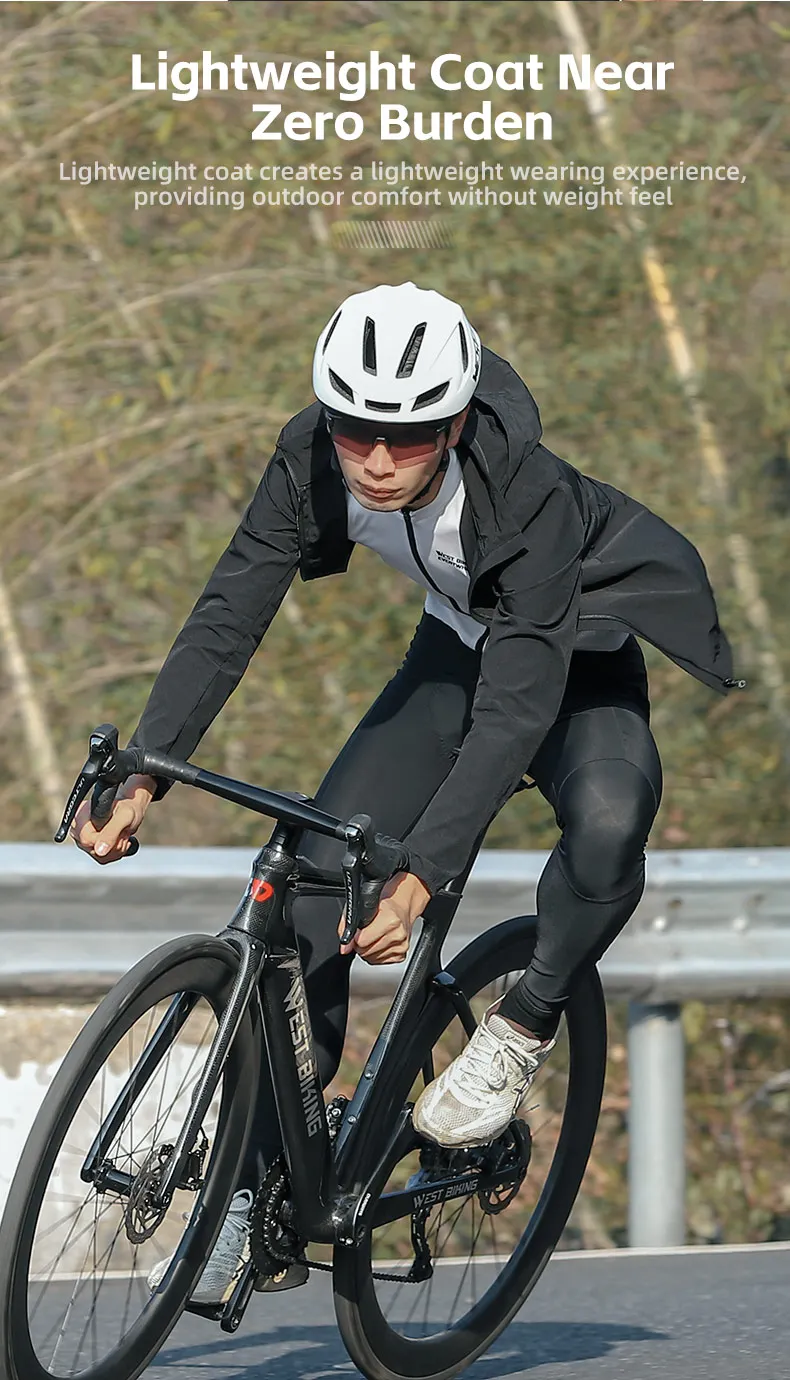 WEST BIKING Herren-Fahrradjacke, leichte, winddichte Fahrradjacke, atmungsaktive Frühlings- und Herbstjacke, Windbreaker mit Kapuze, Sportbekleidung. – Detail 7