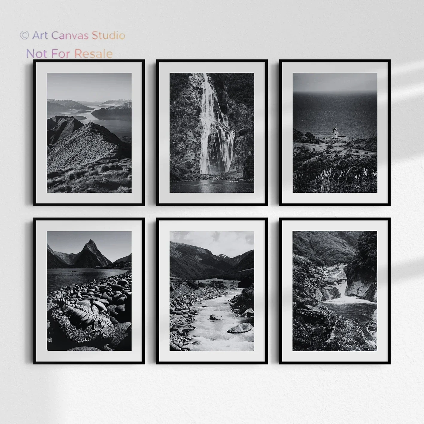 A set of 6 black and white photographs of New Zealand Wellington city tourism wall art canvas prints YS posters home decorati