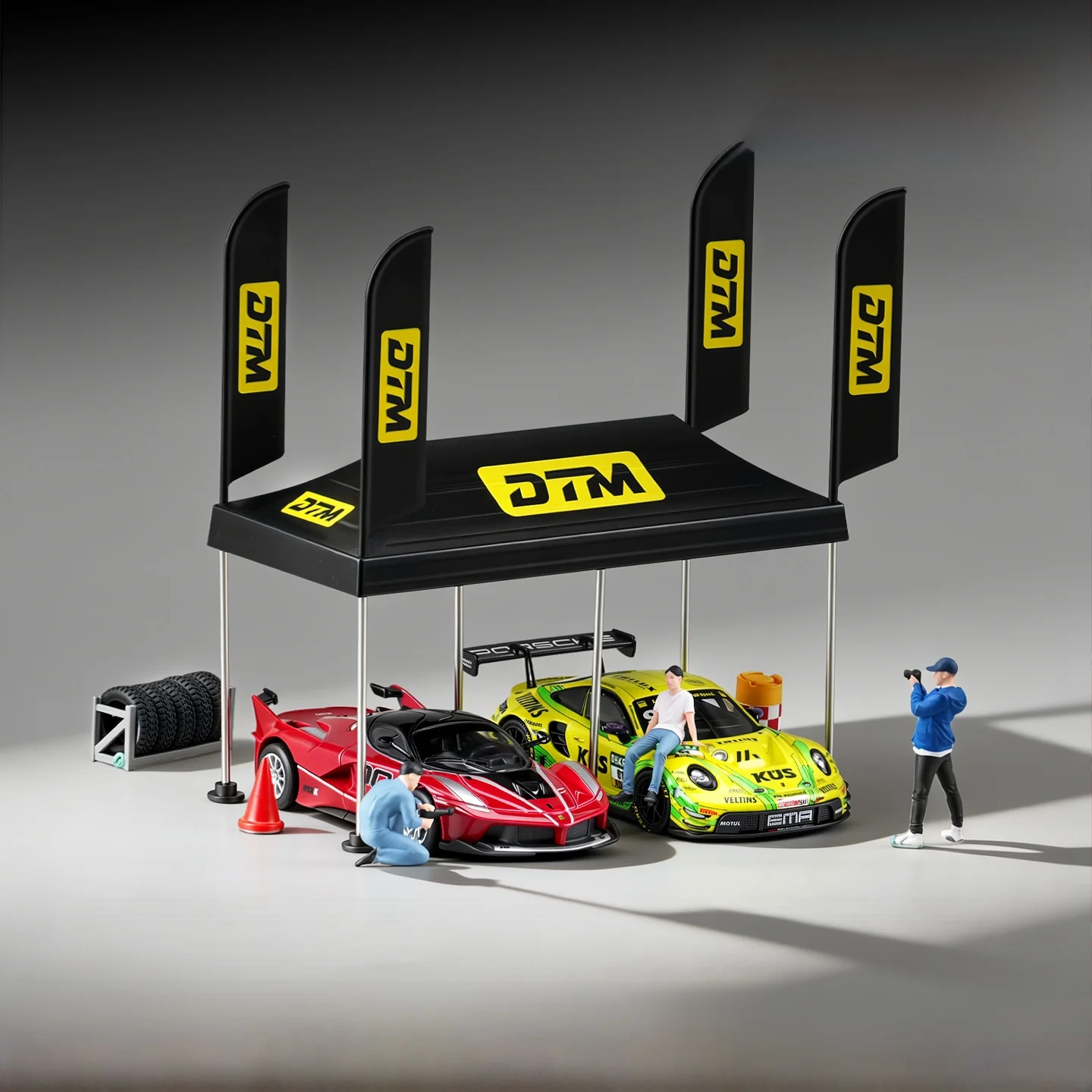 :64 Scale Camper Tent Model Painted Scene Display Car Model Suitable for GT Master Competition Collectible Alloy Toy Simulation