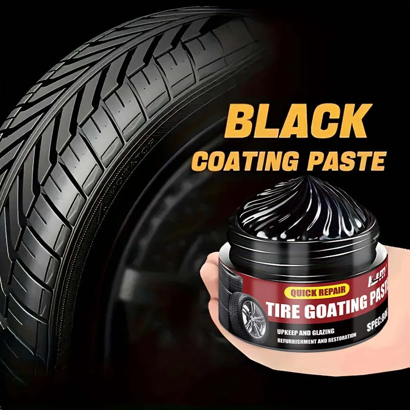 KJM 80G Professional Tire Black Coating Paste Deep Black Shine Restorer Long-Lasting Protection Tires Refurbishment