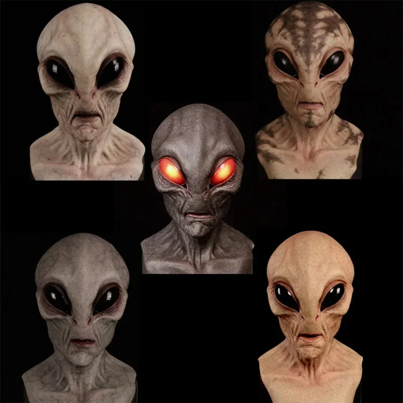 6 Typen Halloween DIY Alien Masken Horror Cosplay Kostüme Halloween Party Latex Vollgesichtsmaske Prop Terror Kopfbedeckung Puppe Masquera