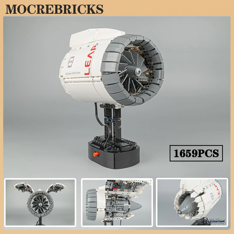 MOC-133571 Aviation Aircraft Turbofan Engine Building Blocks Collection Model Technology Bricks DIY Assembly Toys Children Gifts