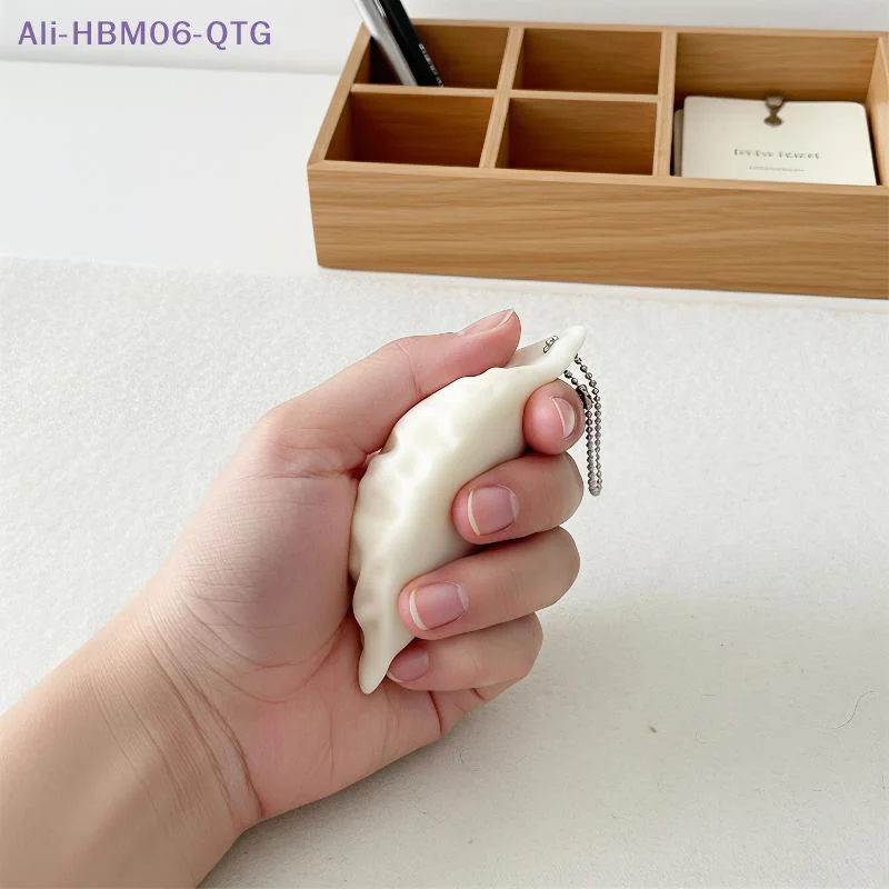 Simulation Dumpling Squeeze Slow Rising Keychain Soft Food Squeeze Toy Mini Pendant Stress Relief Gift For Bag Backpack Decor