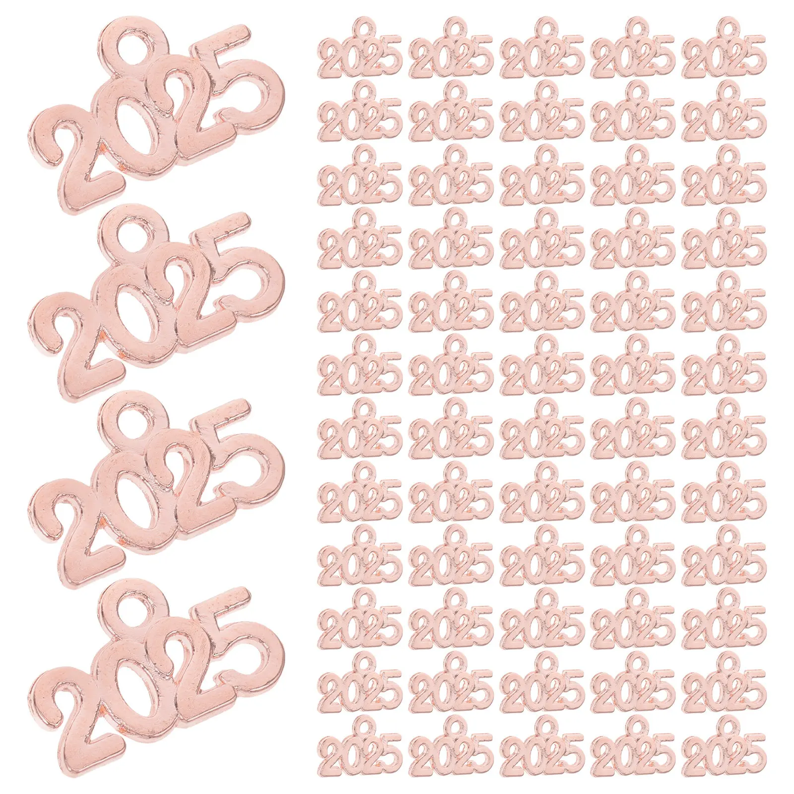 100 pièces Breloques porte-clés en alliage 2025, Pendentifs Année, Accessoires de fabrication de bijoux DIY pour Bracelets, Colliers, Porte-clés et Artisanat de remise de diplôme