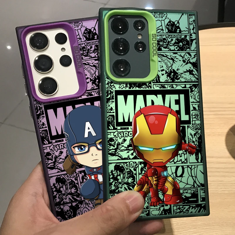 SpiderMan Deadpool Heroic Anime For Samsung Galaxy S24 S23 S22 S21 S20 Note 20 Ultra Plus FE 5G Colorful Silver Funda