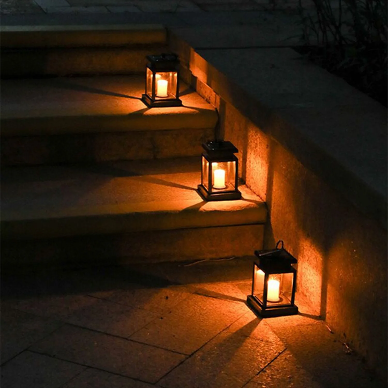 1Pc Outdoor Solar Small Candle Palace Light Warm Yellow Light Garden Decoration Festive Party Atmosphere Light