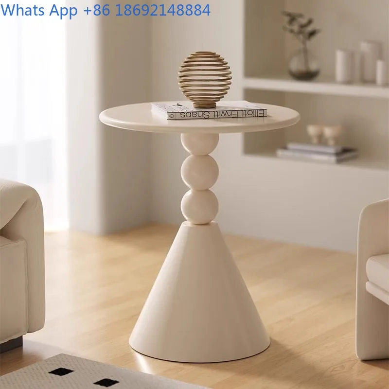 

Iron Art Side Small Apartment Nordic Cream Round Creative Coffee Table Simple Modern Bedside Small Side Table
