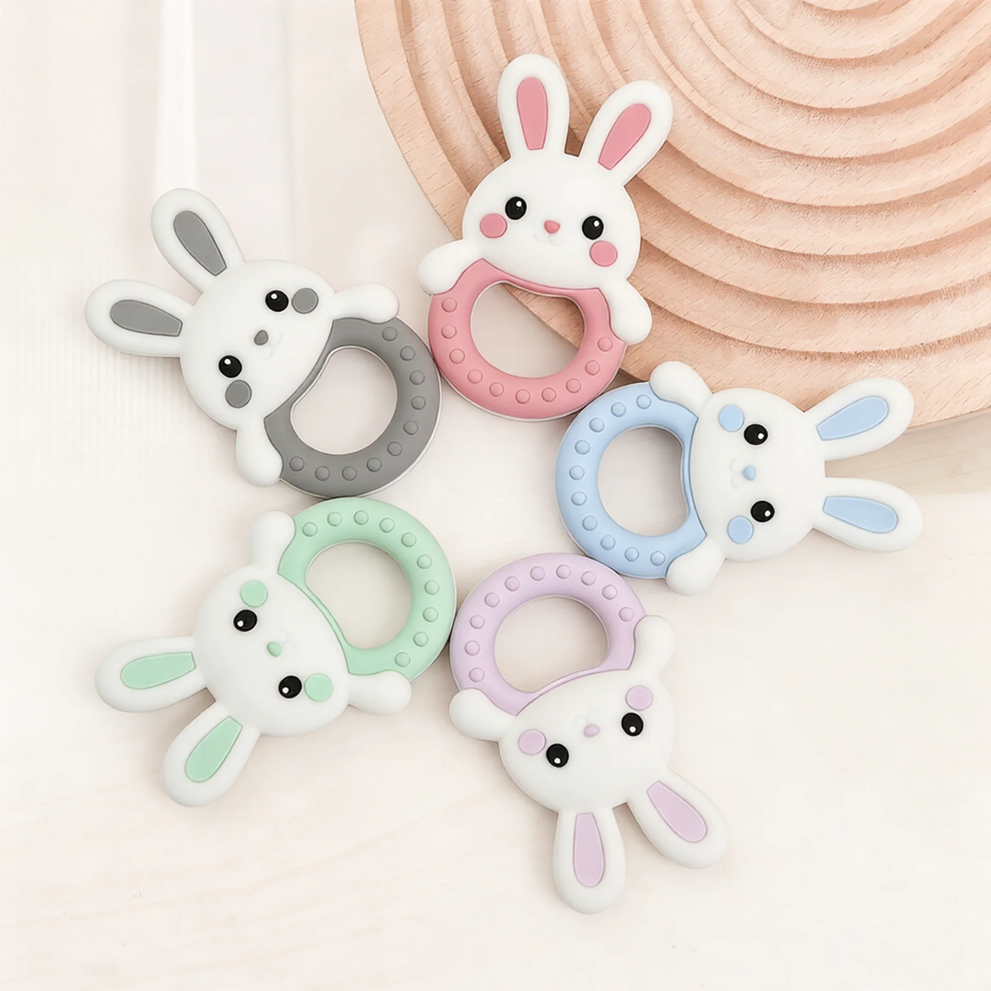 1Pcs Baby Teether Silicone Toy Pacifier Chain Making Cartoon Rabbit Nursing Teething Gifts Molar Chewing Newborn Accessories Toy