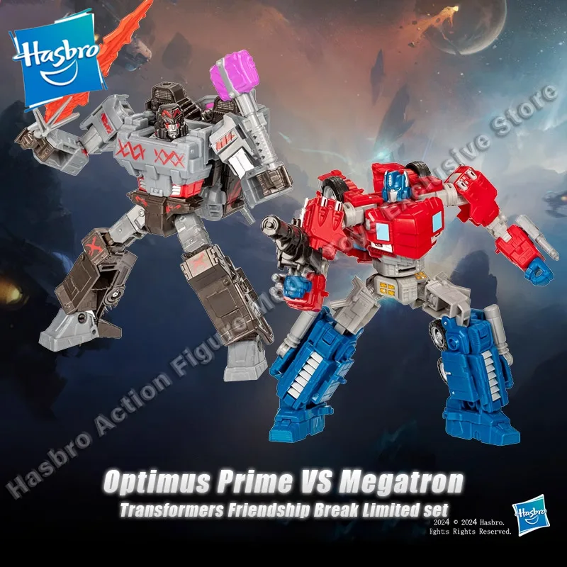 

Original Hasbro Transformers Friendship Break Limited Set Optimus Prime VS Megatron Action Figures Model Toys Collectible Gift