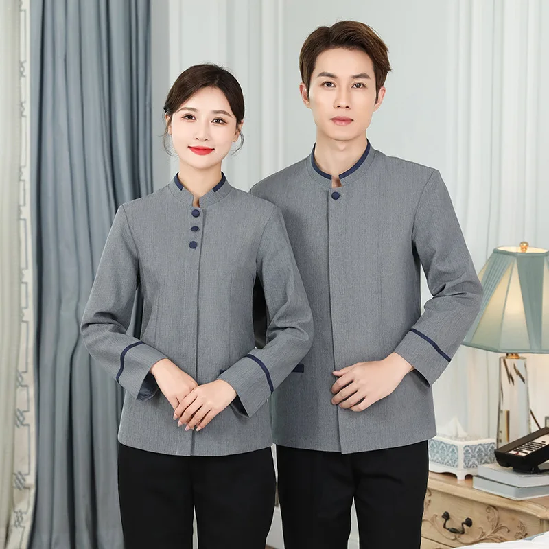 

Hotel Room Cleaning Staff Uniform Autumn Winter Long Sleeve Shopping Mall Hotel Cleaner AuntPAWomen's Uniform Workwear