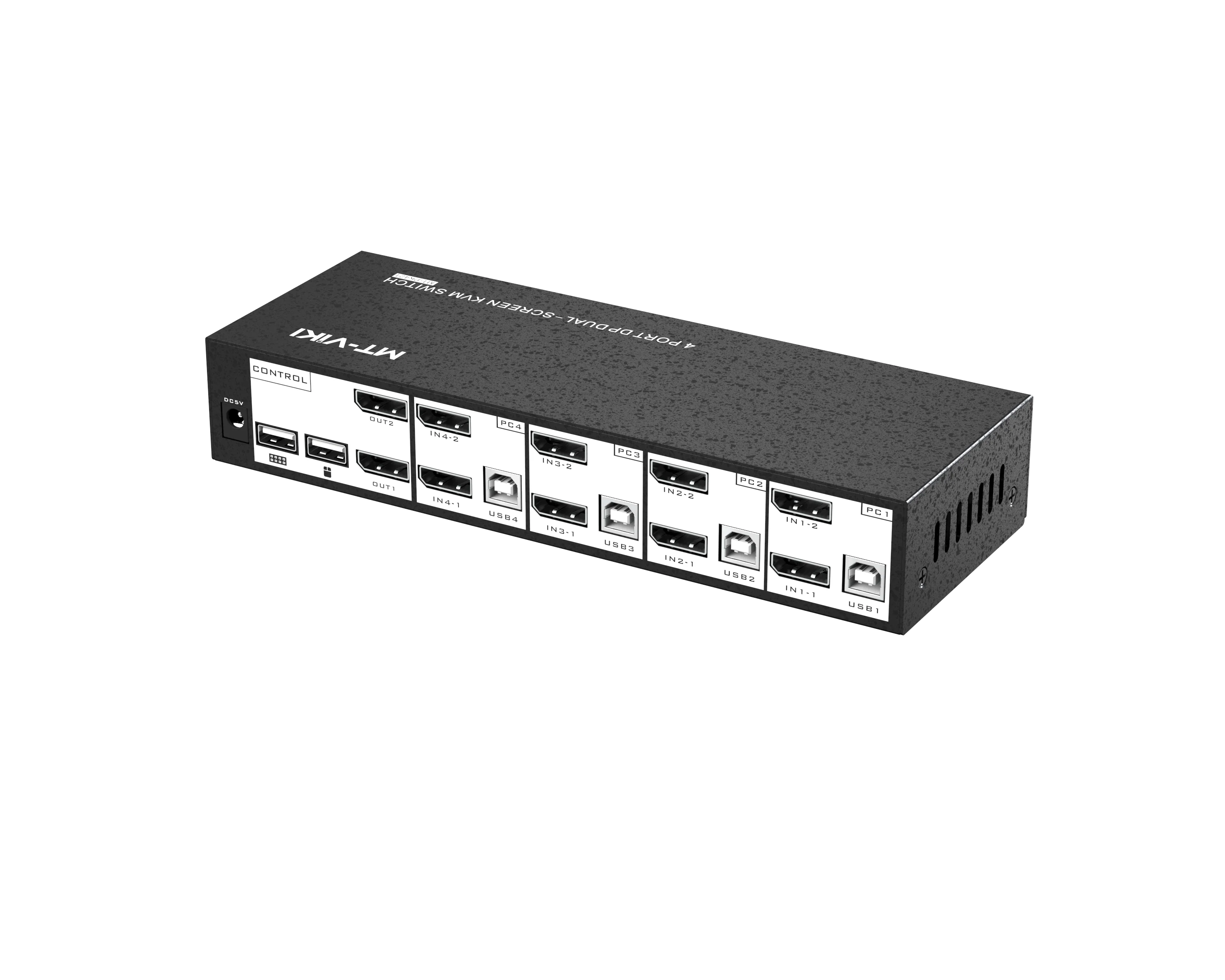 MT-ViKI 4 port DP Displayport Dual-Screen KVM Switch 4k 60hz, 4 in 2 out DP KVM Selector Box