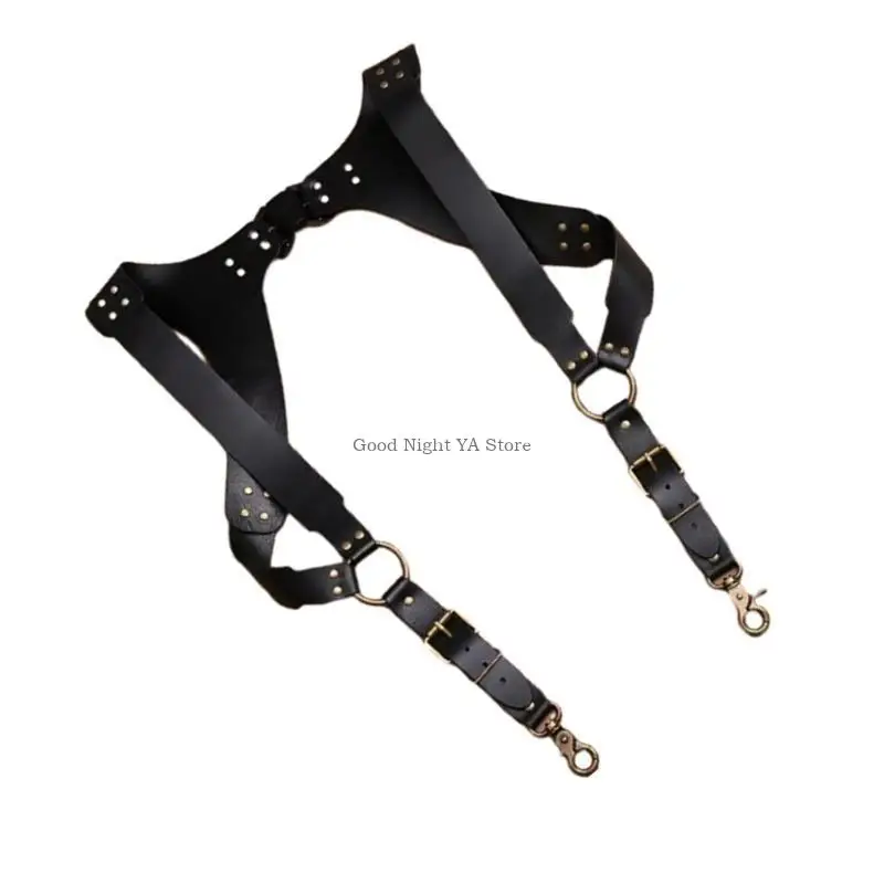 Rantai tubuh pria harness pu black halters rantai untuk bermain peran pesta pria untuk pria dan laki -laki
