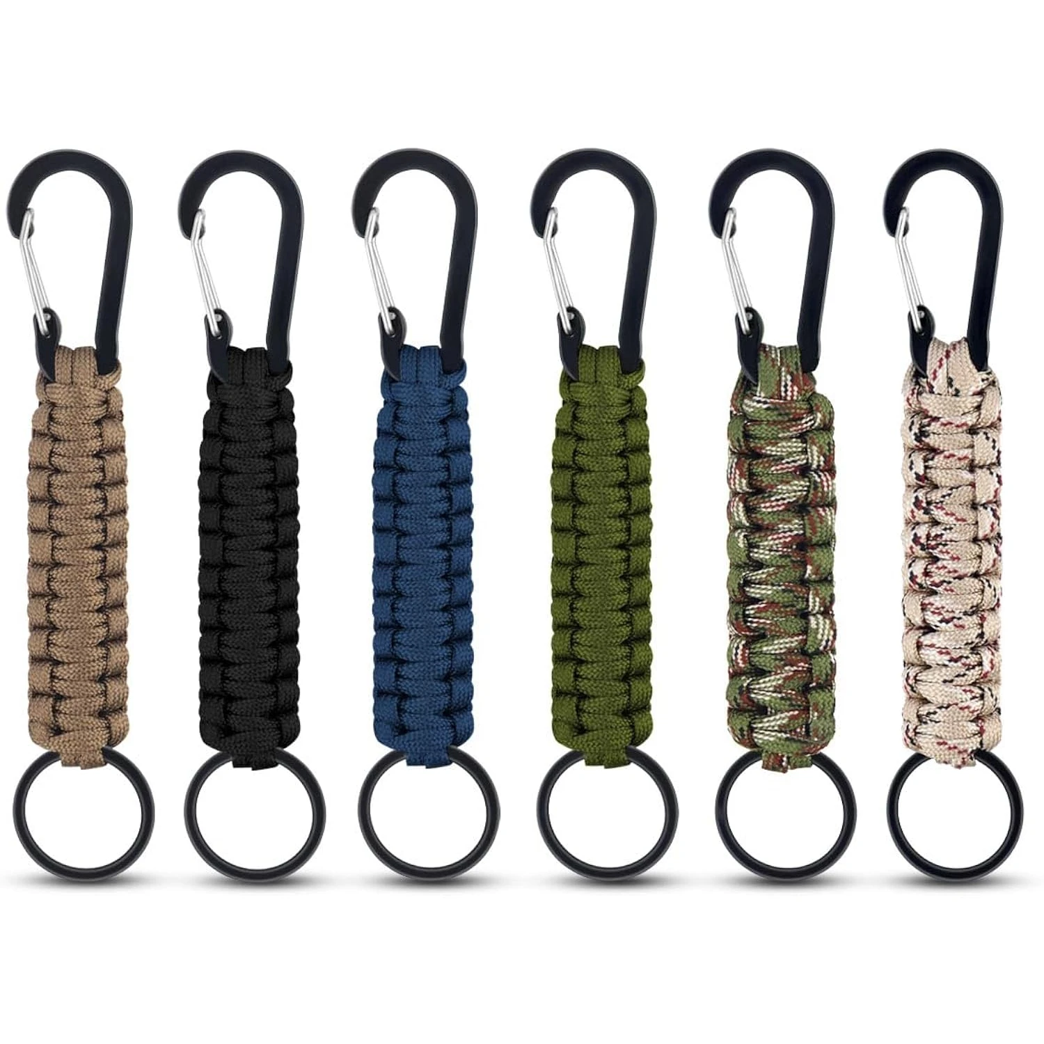 

Paracord Keychain Carabiner Clip 7 Core Parachute Cord Braided Survival Lanyard Hook for Keys Outdoor Camping Hiking Backpack
