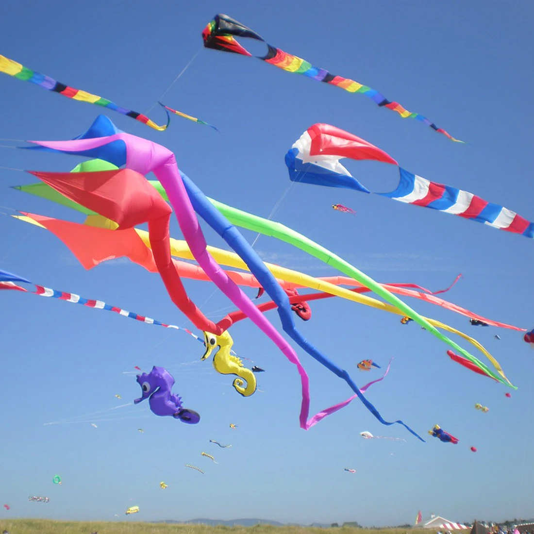 Arco-íris giratório macio Kite Tail Hanger, 3D Tail, desempenho de praia ao ar livre, fácil de voar e resistente a rasgões, 6,5 m