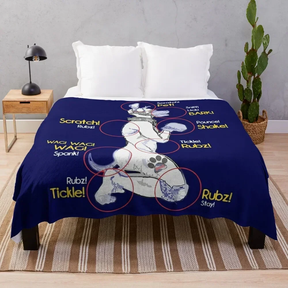 Human Puppy Play T-Shirt - Puppy Diagram Puppy Pride Throw Blanket Cute Plaid Soft Beds Blankets