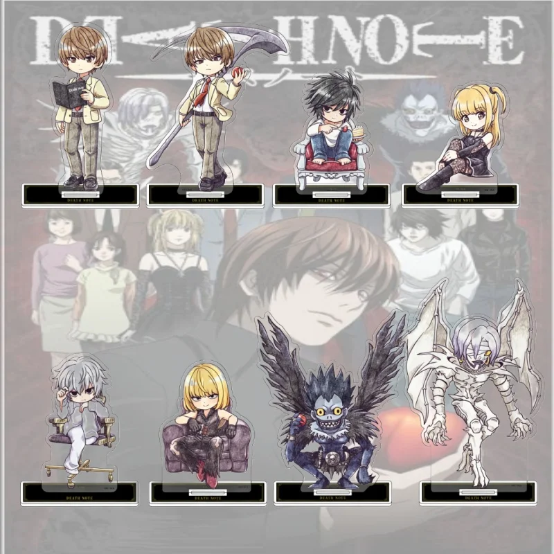 Death Note ANIME 10CM Light Yagami L Lawliet L Misa Amane An Adorable Acrylic Figure Stand Toy Birthday Gift Ornament Keychain