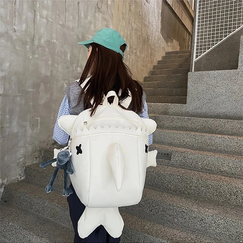 

Dinosaur Shark Monster Backpack Cartoon School Bag For Kids Unisex Student Quirky Funny Daypack Ideal Halloween Birthday Gift