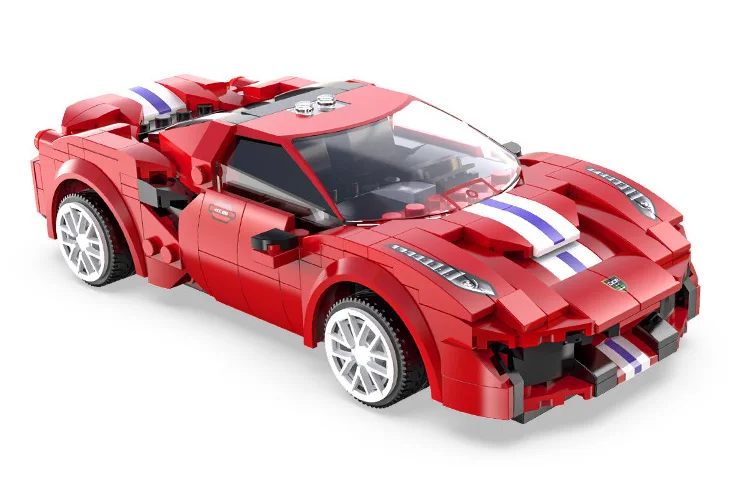 

306 шт. Спортивная машина Ferrari 488 красная дорожка и 1235 шт. Citro информационным меню n 2CV 1:12 гоночный автомобиль Строительные блоки для детей Игрушка