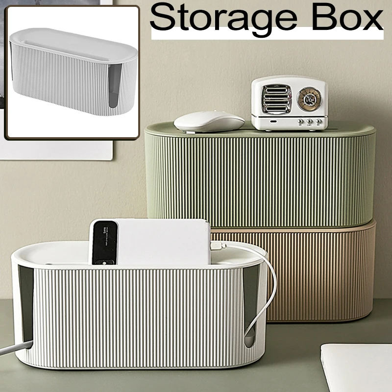 Cable Storage Box With Lid Conceal Power Strips Cords Hider Socket Plug Wireless Wifi Router Board Bracket Cable Organizer Box