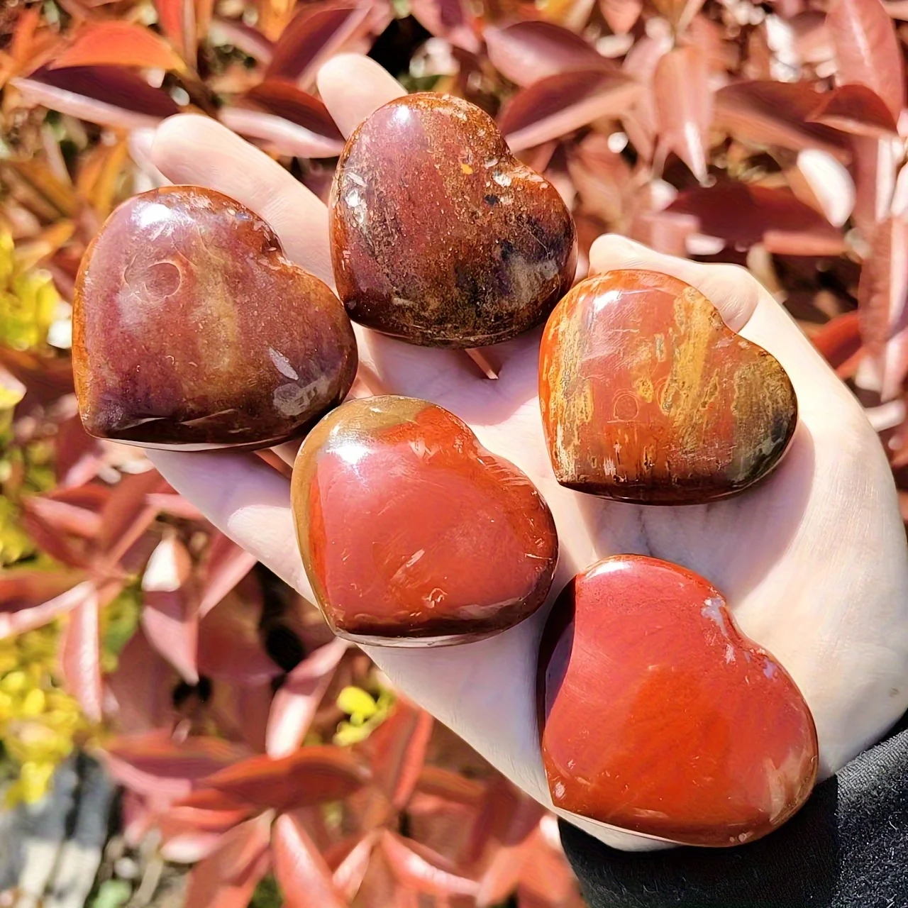 1PC Red Jasper Heart - Natural Chakra Aura Polished Bohemian-for Jewelry Making, Home Decor,  Mother's Day Gifts