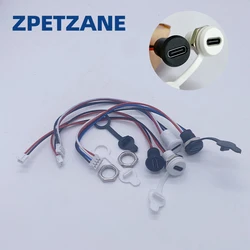 2/4 pin con cavo da 15cm connettore USB TYPE-C sedile femmina impermeabile con piastra di bloccaggio dado terminale PH2.0