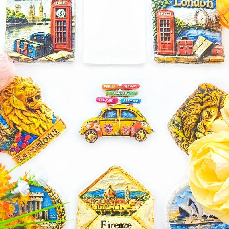 German Beetle Car Fridge Magnet - 3D Vintage Auto Souvenir Retro Decor Unique Europe Gift with Strong Magnet